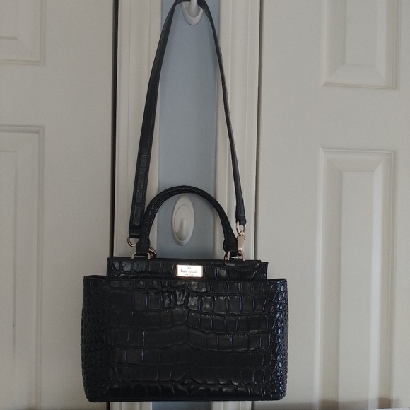 Kate Spade Ridgly Avenue Becky Ostrich Leather Black Bag - Picture 7 of 12